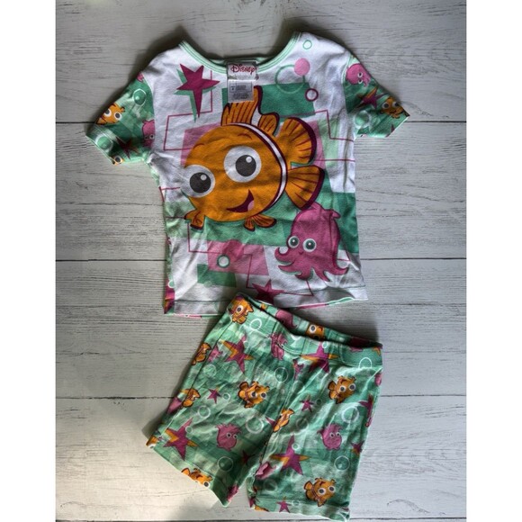 DISNEY store DELUXE Nemo and Tinkerbell Kids Short Set Sleepwear-Sz 4 - Picture 2 of 8